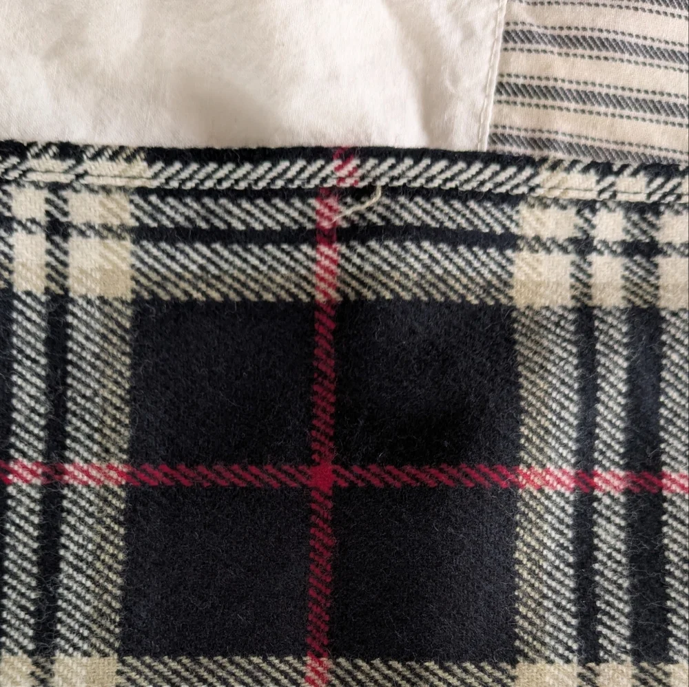 Black Cream Red Plaid Acrylic Scarf